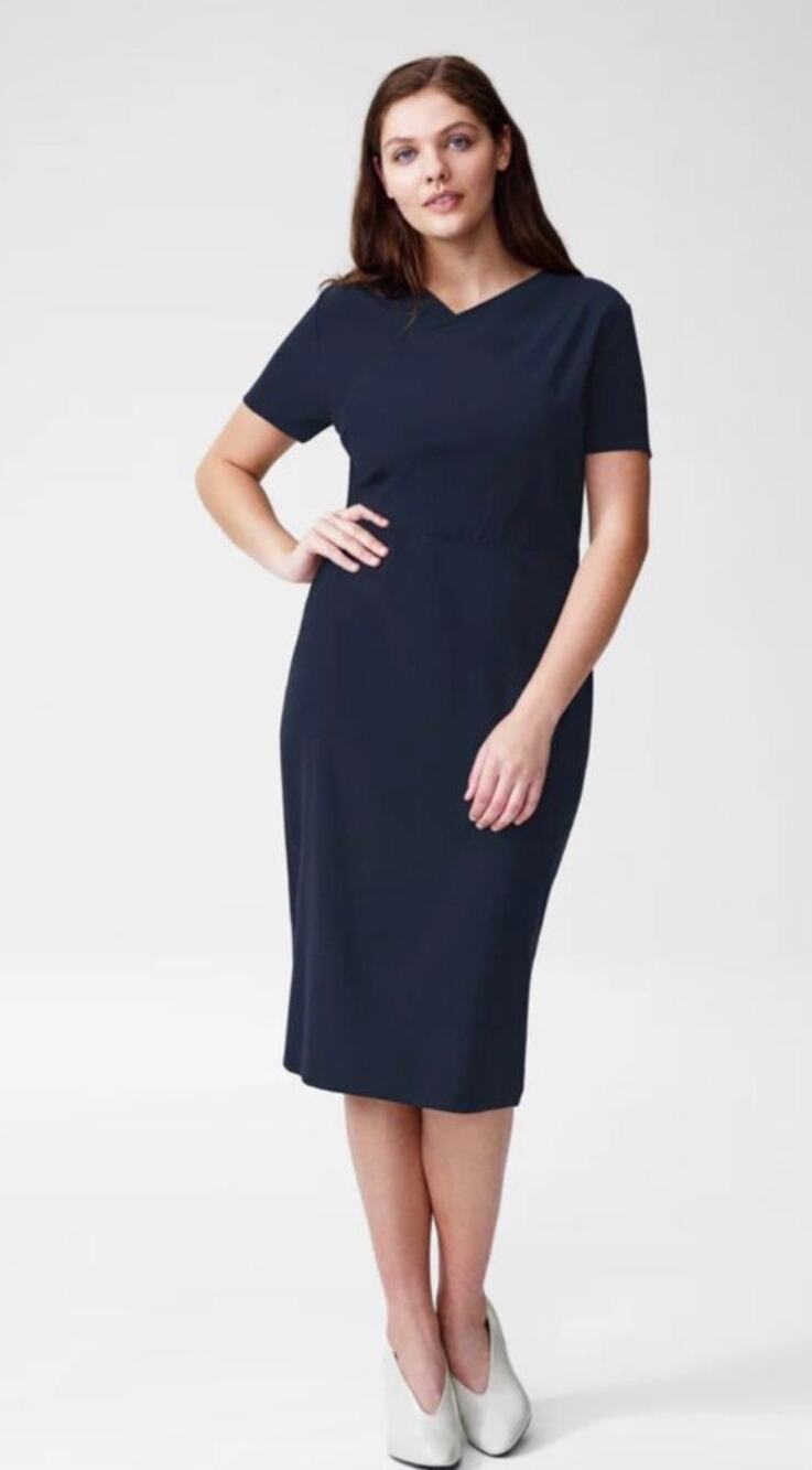 Universal Standard Bodycon Midi Dress Navy Blue Size 00-0 NEW